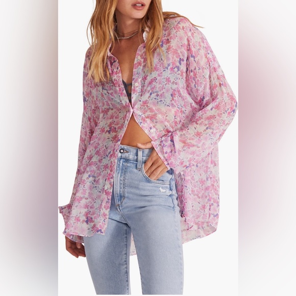 NWOT Favorite Daughter The Ez-Boyfriend Shirt Size XS $228 - Picture 1 of 8